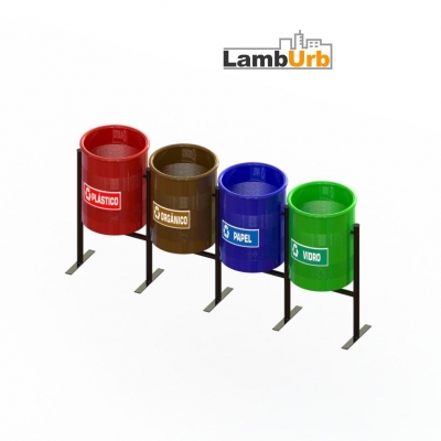 LIXEIRA SELETIVA  4 CESTOS SUPREME